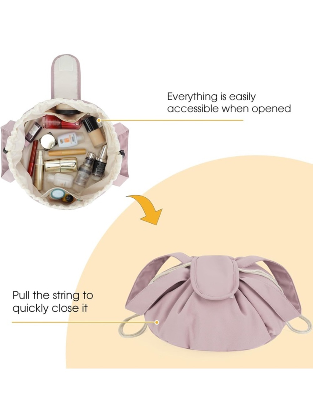 Drawstring Makeup Bag - Picture 3 of 7